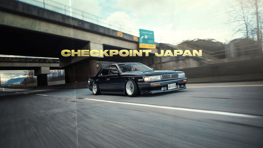 Karly from Checkpoint's kyusha Nissan Laurel rolling shot.