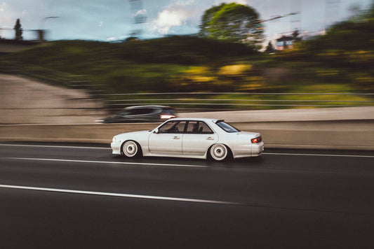 Street Drifting in Reid's SR Powered Laurel.