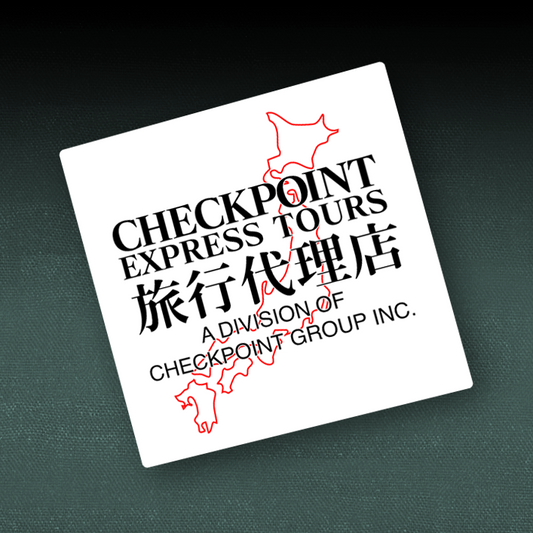 Logo of Checkpoint Express Tours on a dark background