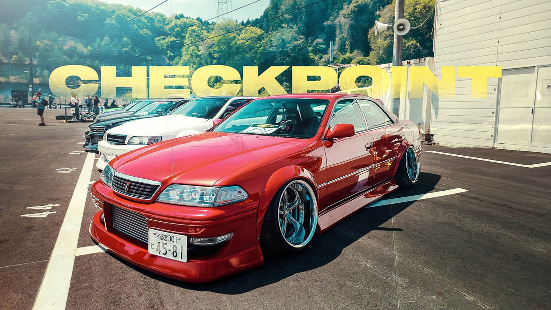 red jzx100 mark ii on Work VSKF at Nikko Circuit in Japan